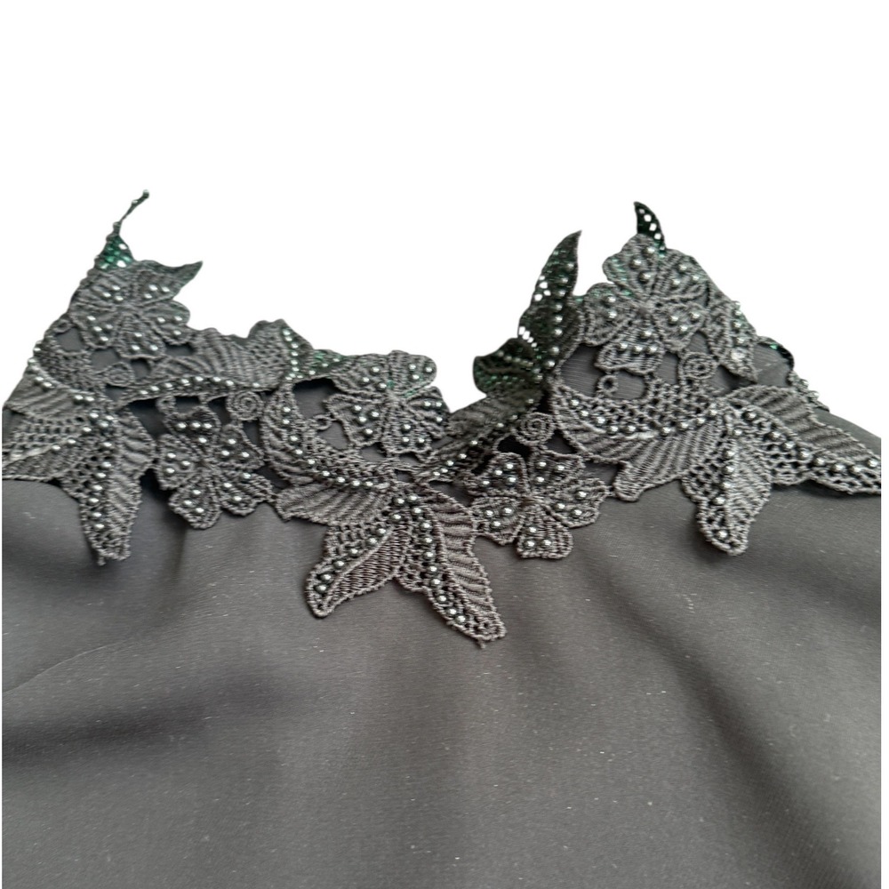 ZARA black long sleeve blouse with high statement collar - Picture 2 of 7